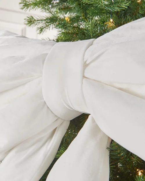 WeRChristmas White Large Velvet Christmas Bow 140 Cm - No Size Image 4