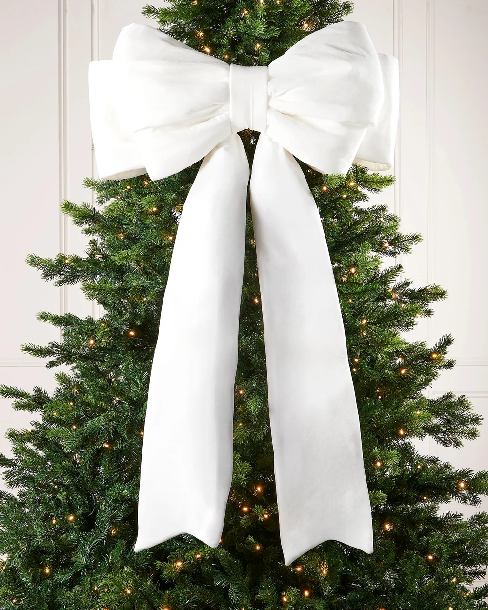 WeRChristmas White Large Velvet Christmas Bow 140 Cm - No Size Image 2