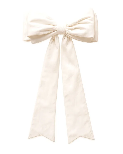 WeRChristmas White Large Velvet Christmas Bow 140 Cm - No Size Image 1
