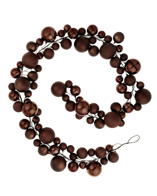 WeRChristmas Espresso Bauble Garland 9 Ft