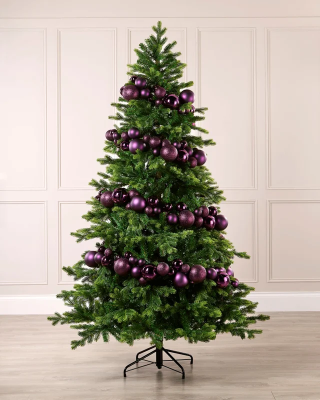 WeRChristmas Purple Bauble Garland 9 Ft