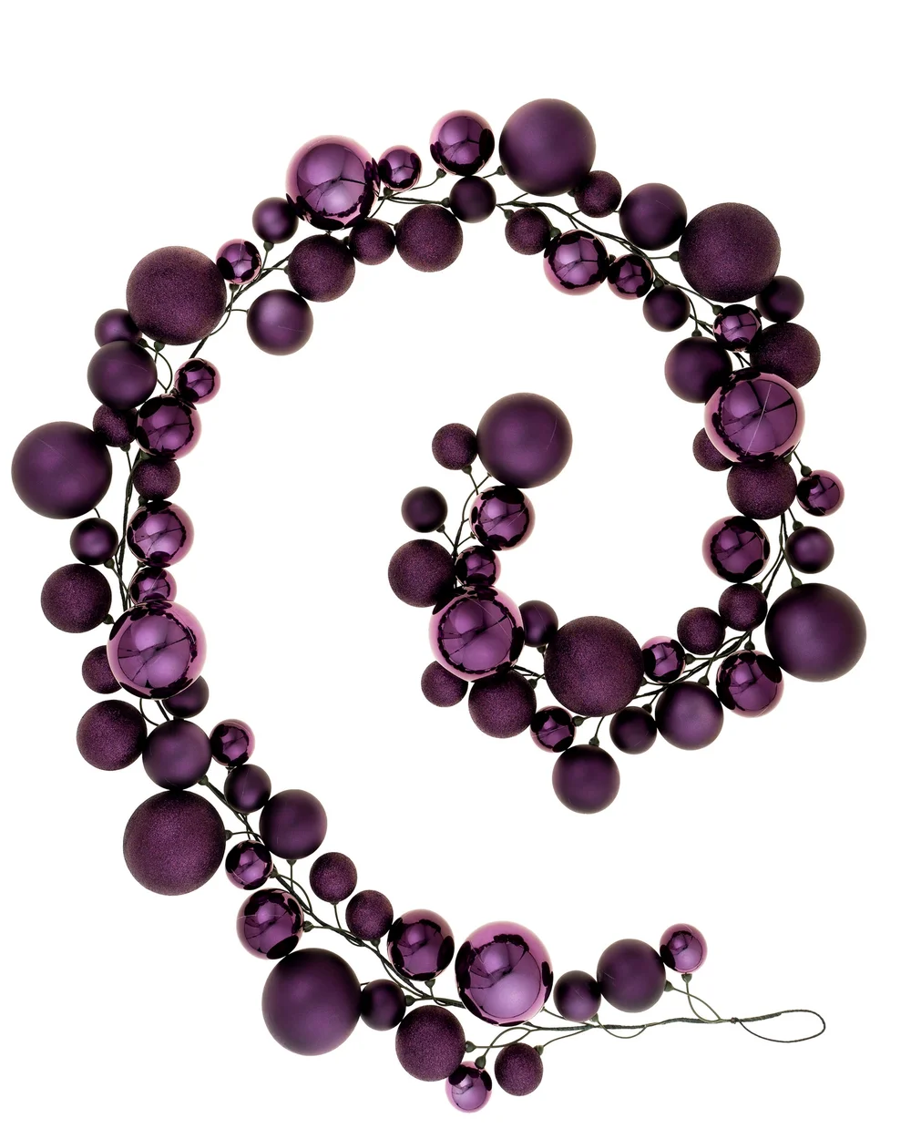 WeRChristmas Purple Bauble Garland 9 Ft - No Size Image 1