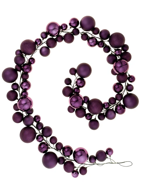 WeRChristmas Purple Bauble Garland 9 Ft - No Size Image 1