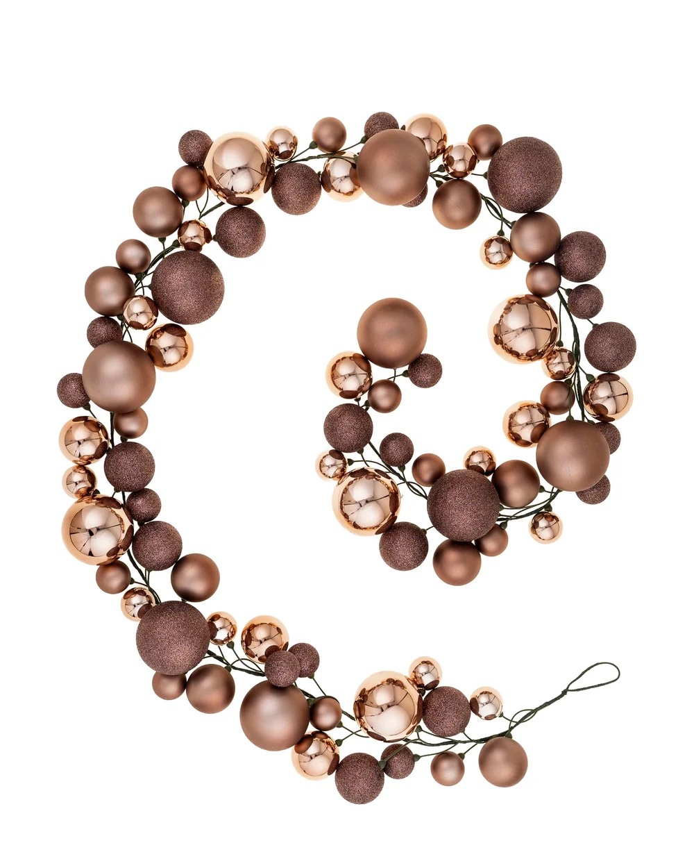 WeRChristmas Mocha Bauble Garland 9 Ft - No Size Image 1