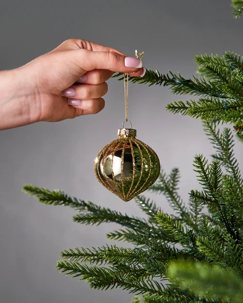 WeRChristmas Pale Gold Glass Christmas Baubles 20 Pack 6.6 Cm - No Size Image 4