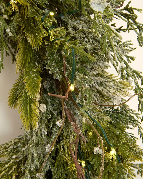 WeRChristmas Pre-Lit Decorative Snow-Flocked Wreath 76 Cm - No Size Image 5