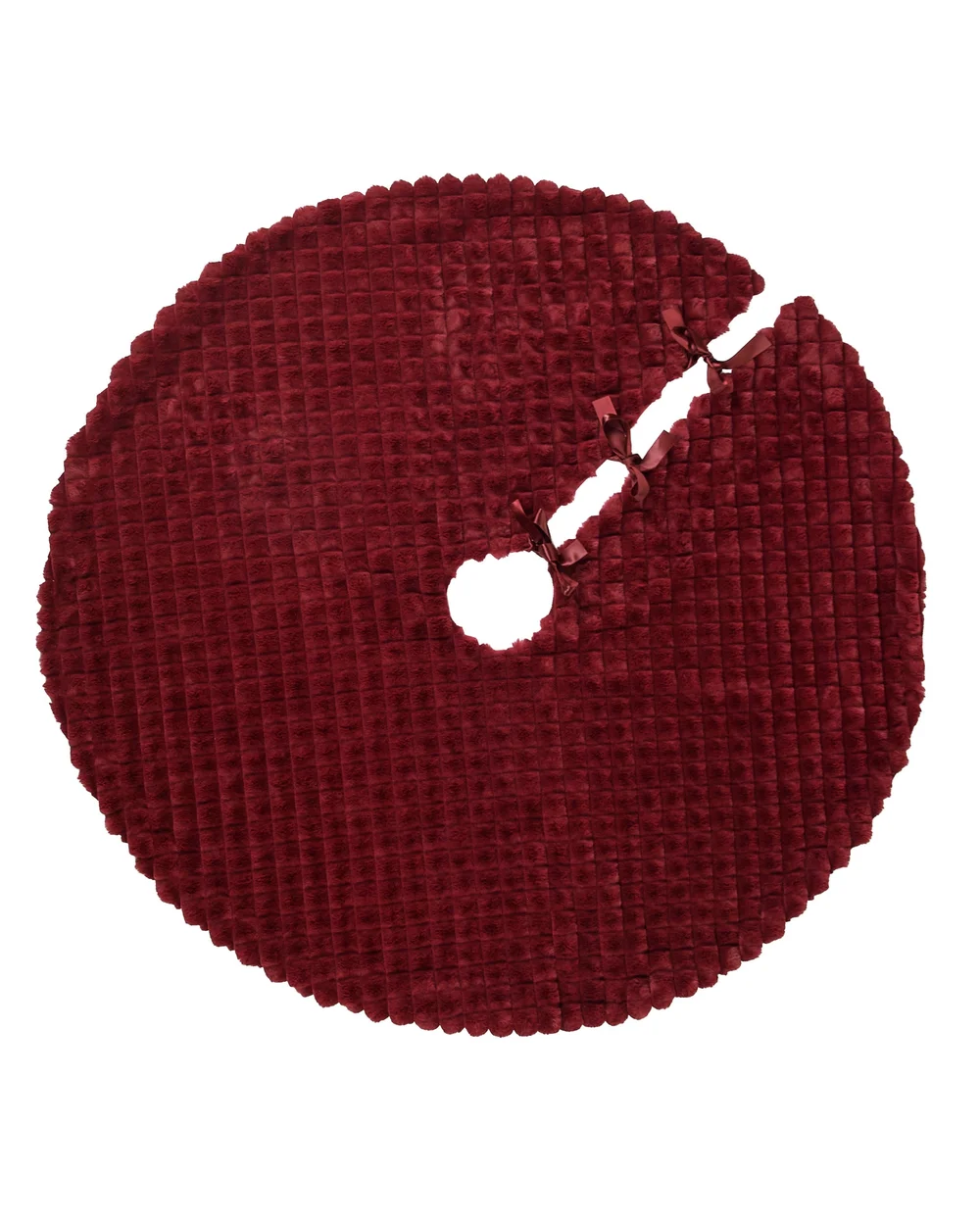 WeRChristmas Burgundy Diamond Faux Fur Christmas Tree Skirt 122 Cm - No Size Image 1