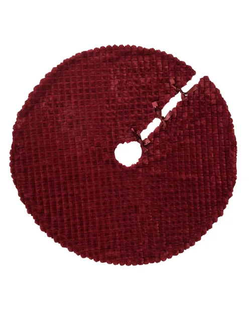 WeRChristmas Burgundy Diamond Faux Fur Christmas Tree Skirt 122 Cm - No Size Image 1