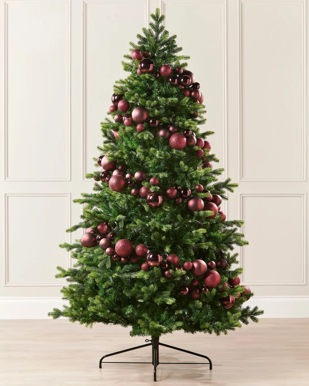 WeRChristmas Burgundy Christmas Bauble Garland 84 Shatterproof Baubles 9 Ft - No Size Image 2