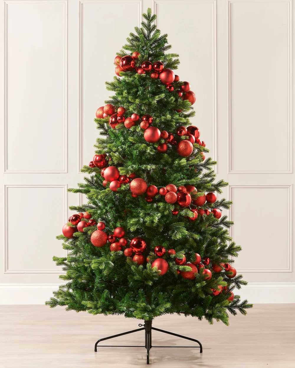 WeRChristmas Red Christmas Bauble Garland 84 Shatterproof Baubles 9 Ft - No Size Image 2