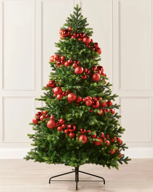 WeRChristmas Red Christmas Bauble Garland 84 Shatterproof Baubles 9 Ft - No Size Image 2