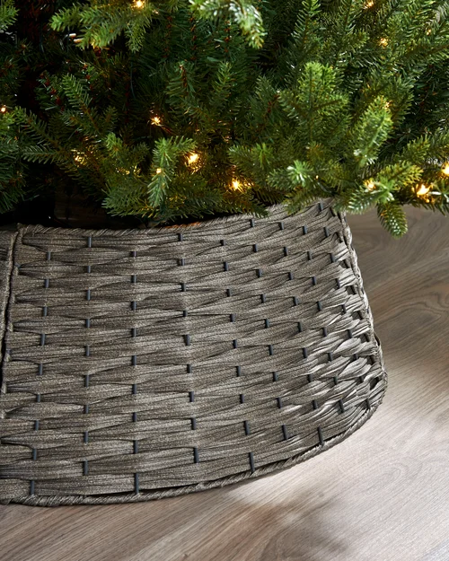 WeRChristmas Grey Rattan Christmas Tree Collar 65 Cm - No Size Image 3