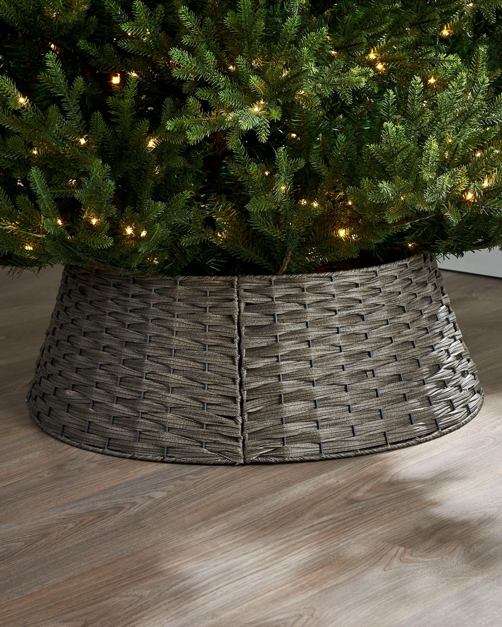 WeRChristmas Grey Rattan Christmas Tree Collar 65 Cm - No Size Image 2
