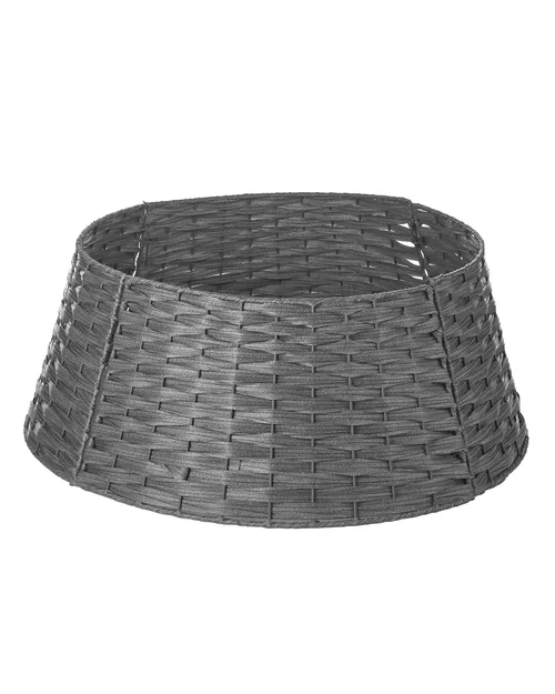 WeRChristmas Grey Rattan Christmas Tree Collar 65 Cm - No Size Image 1