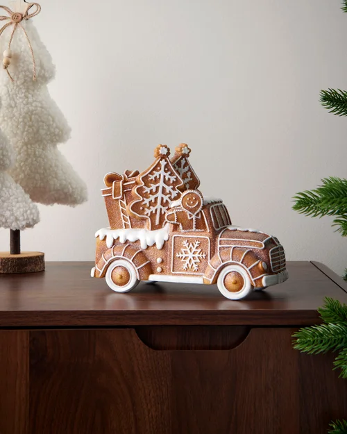 WeRChristmas Gingerbread Car Decoration Festive Ornament With Trees And Gifts 21 Cm - No Size Image 6