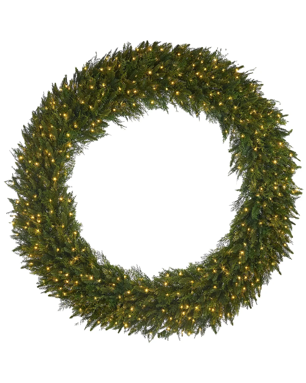 WeRChristmas Natural Pre-Lit Majestic Fir Artificial Christmas Wreath 450 Warm White Leds 1.5 M - No Size Image 1