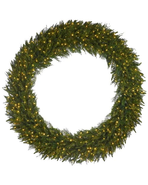 WeRChristmas Natural Pre-Lit Majestic Fir Artificial Christmas Wreath 450 Warm White Leds 1.5 M - No Size Image 1