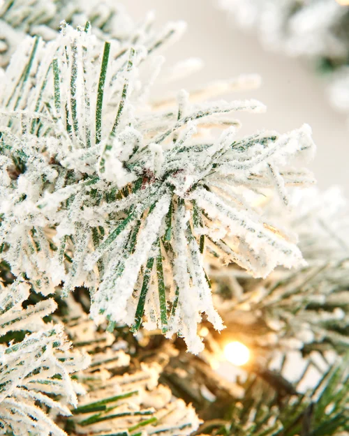 WeRChristmas Green And White Pre-Lit Snow-Flocked Spruce Artificial Christmas Garland 20 Warm White Leds 9 Ft - No Size Image 6