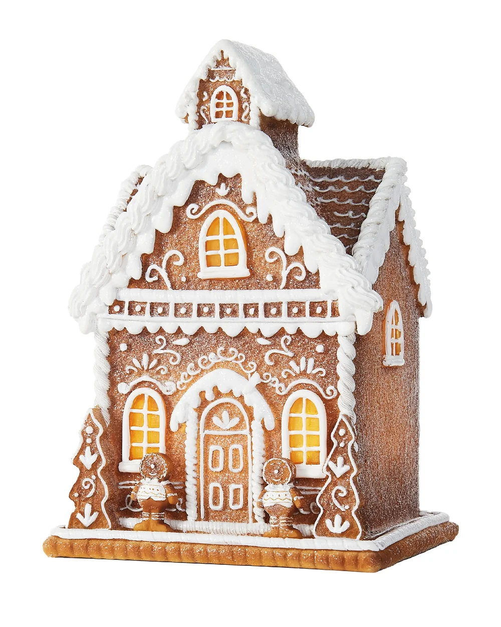 WeRChristmas White Pre-Lit Gingerbread House Ornament Warm White Leds Battery Operated 22.5 Cm - No Size Image 1