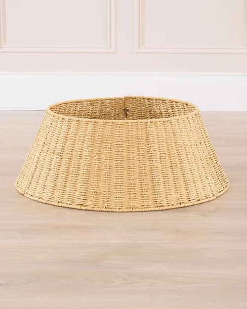 WeRChristmas Cream Neutral Knitted Paper Rattan Christmas Tree Collar 65 Cm - No Size Image 5