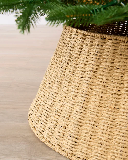WeRChristmas Cream Neutral Knitted Paper Rattan Christmas Tree Collar 65 Cm - No Size Image 2