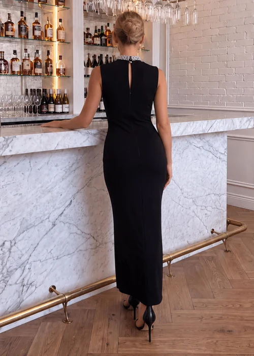 AX Paris Black Embellished Neckline Midi Dress - 16 Image 4
