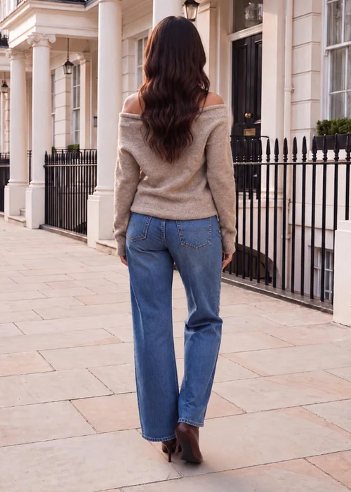 AX Paris Stone Asymmetric Neckline Hardware Detail Knit Jumper - S/M Image 4