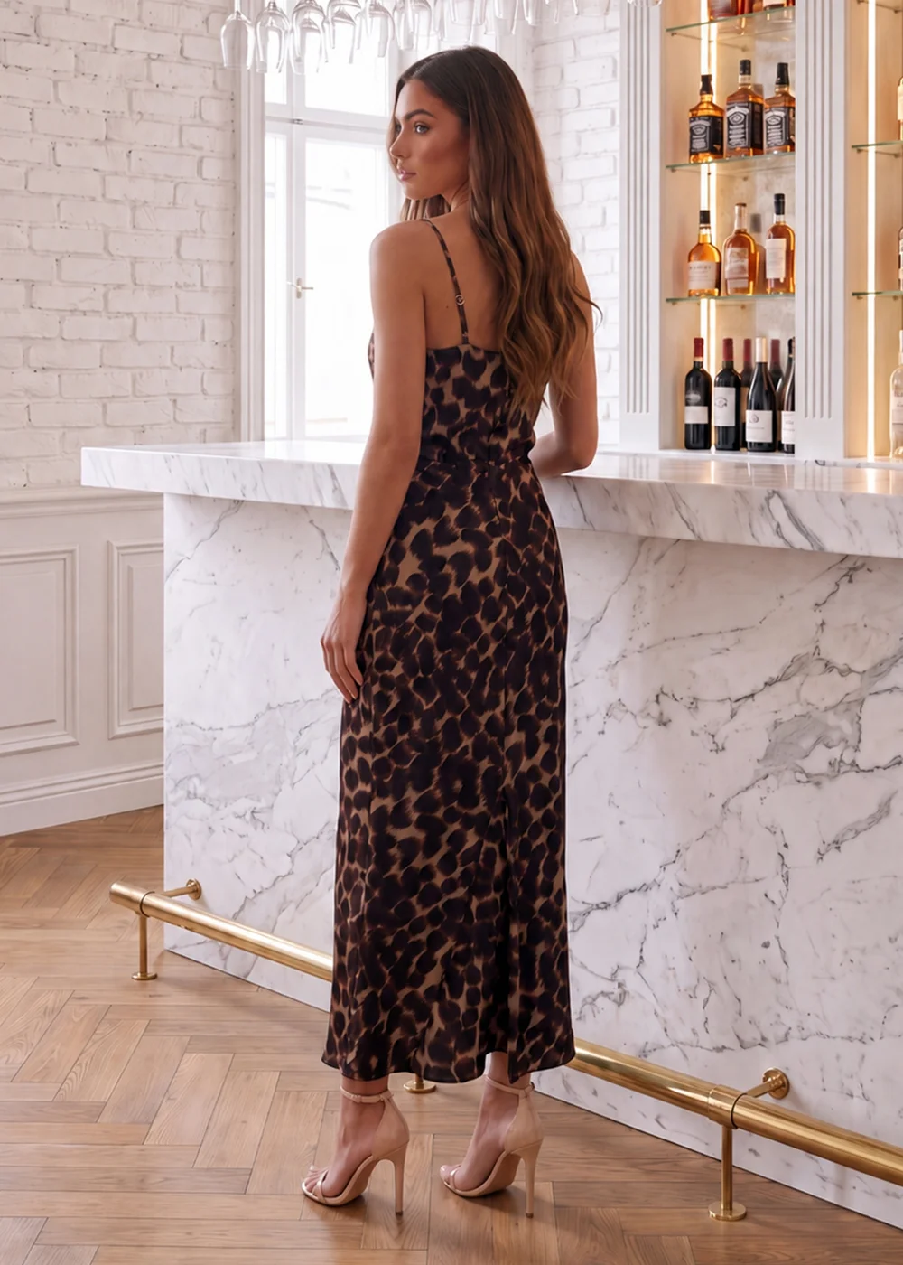 AX Paris Multi Animal Print Strappy Cowl Neck Ruched Midi Dress - 12 Image 4