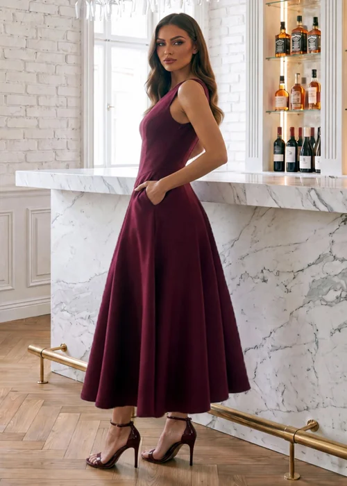 AX Paris Plum One Shoulder A-Line Midi Dress - 10 Image 3
