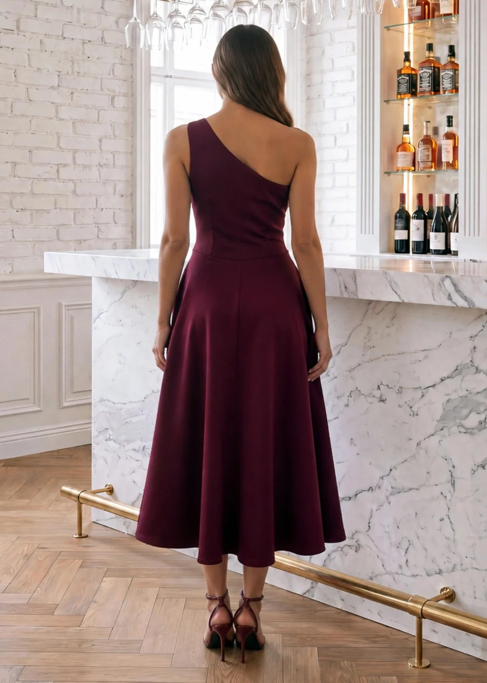 AX Paris Plum One Shoulder A-Line Midi Dress - 10 Image 4