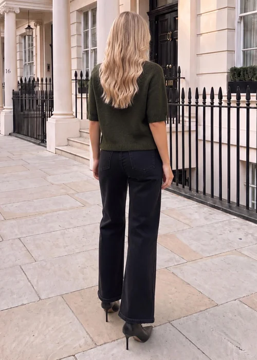 AX Paris Olive Short Sleeve Knit Jumper - M/L Image 4