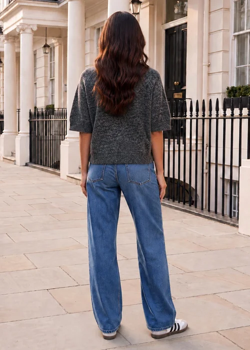 AX Paris Grey Short Sleeve Knit Jumper - M/L Image 4
