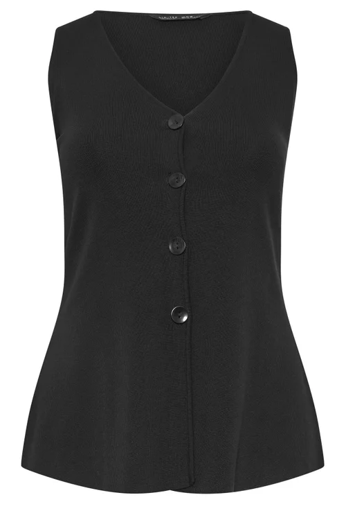 Yours Limited Curve Black Flare Hem Waistcoat - 10-12 Image 5