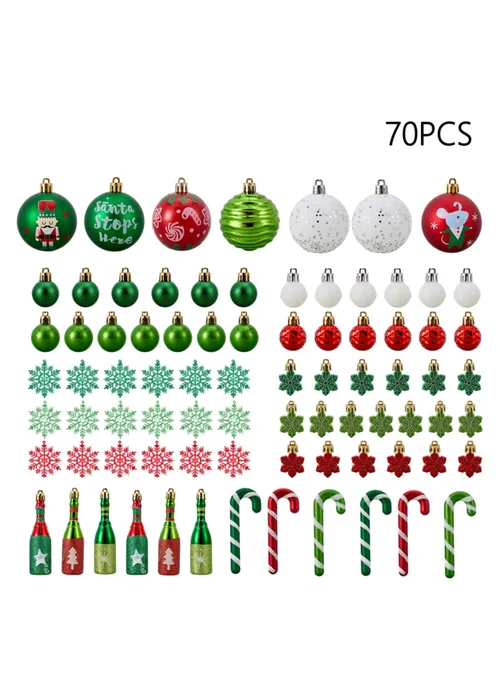 Lifeideas Green 70Pcs Christmas Tree Ornament Set - One Size Image 1
