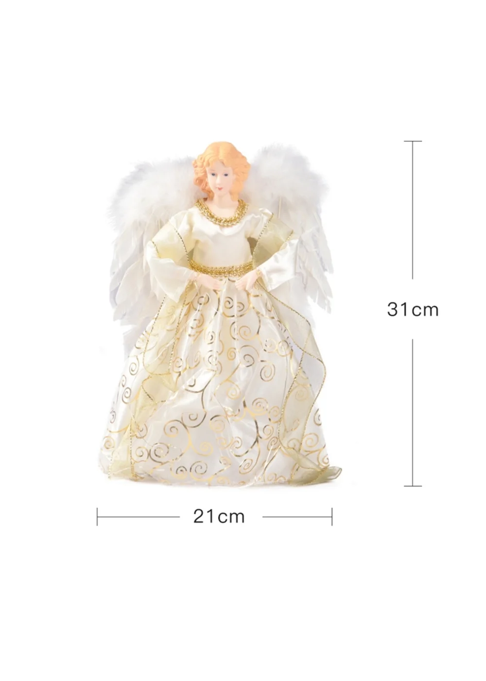 Lifeideas Angel Christmas Tree Topper with LED Lights Home Decor - One Size Image 3