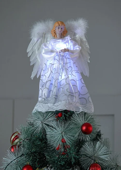 Lifeideas Angel Christmas Tree Topper with LED Lights Home Decor - One Size Image 2