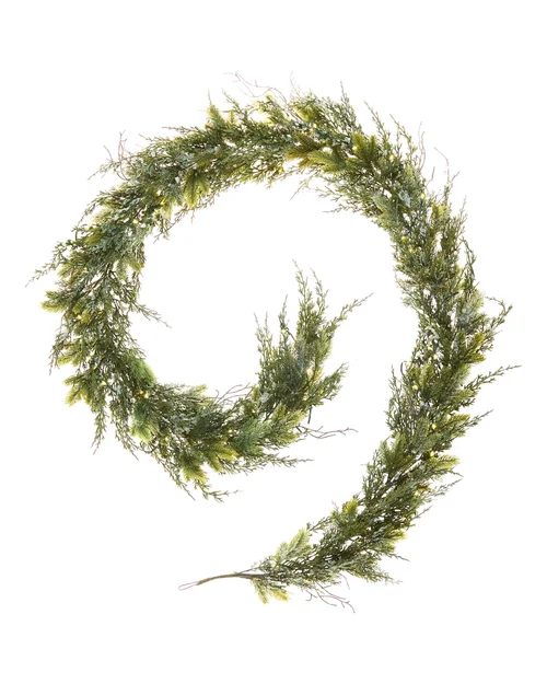 WeRChristmas Pre-Lit Decorative Snow-Flocked Garland 9 Ft - No Size Image 1