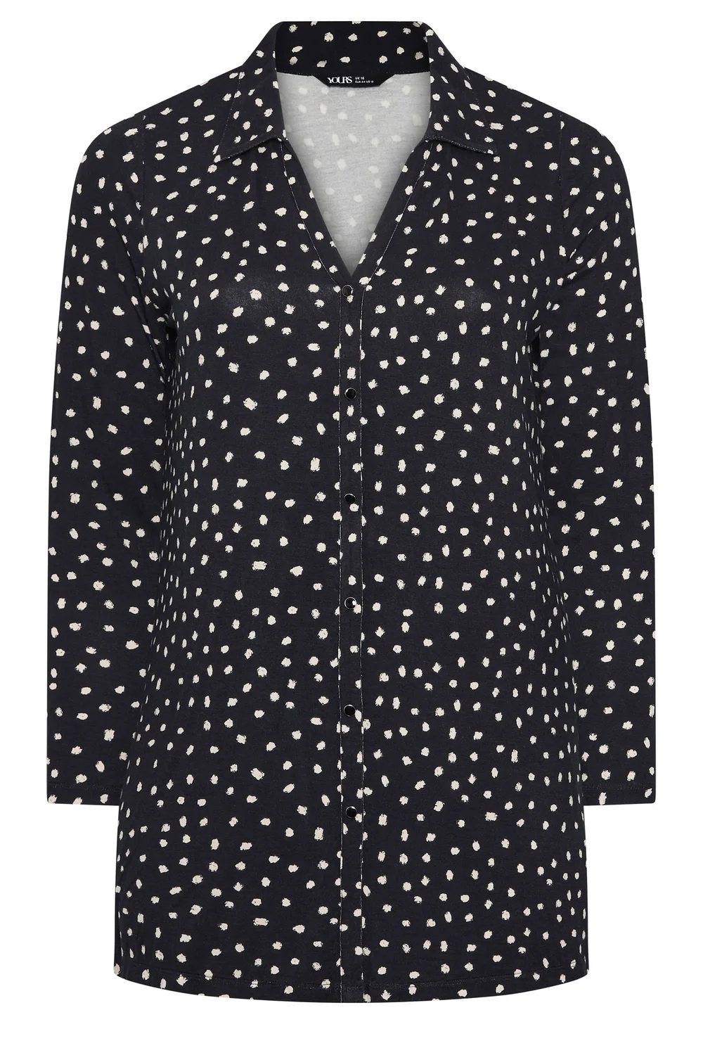 Yours Curve Black Spot Jersey Shirt - 16 Image 5