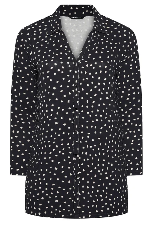 Yours Curve Black Spot Jersey Shirt - 16 Image 5