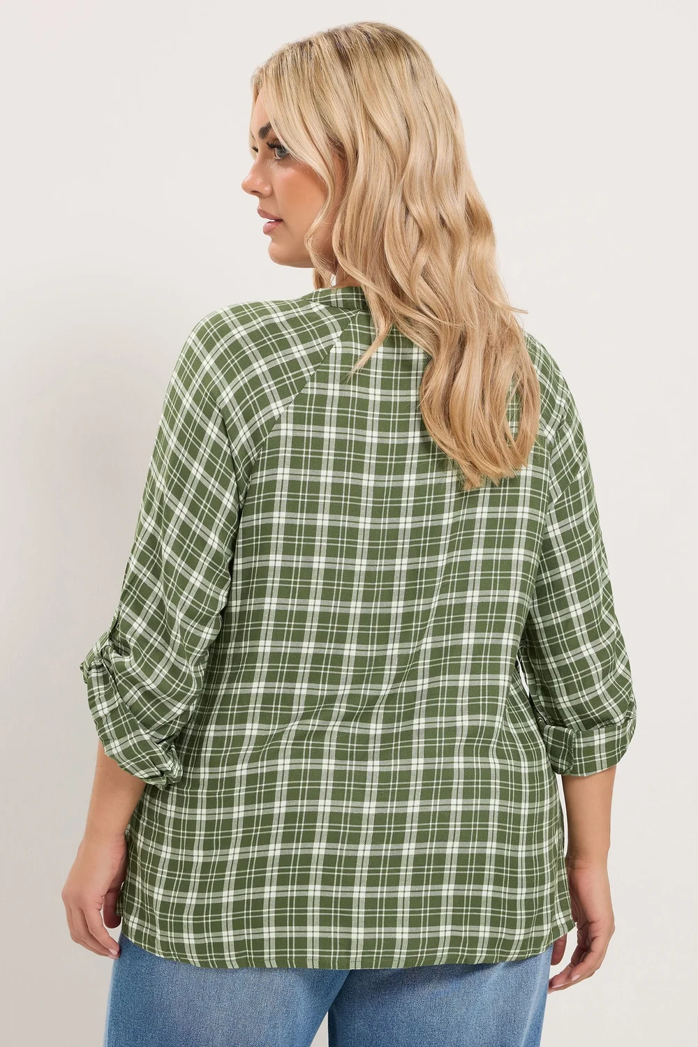 Yours Curve Green Checked Tie Detail Top - 14 Image 3