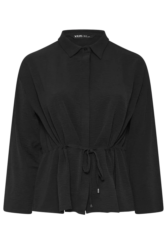 Yours Curve Black Tie Waist Utility Top