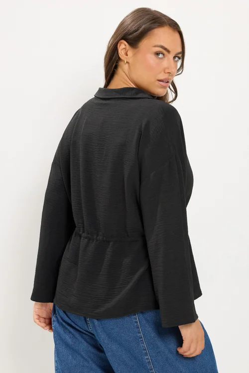 Yours Curve Black Tie Waist Utility Top - 20 Image 4