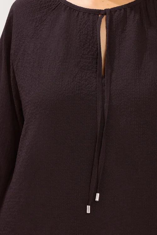 Yours Curve Fig Purple Textured Long Sleeve Blouse - 18 Image 4