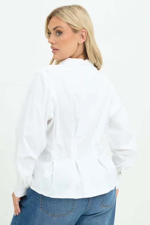 Yours Limited Curve White Cinched Seam Detail Shirt - 18 Image 4