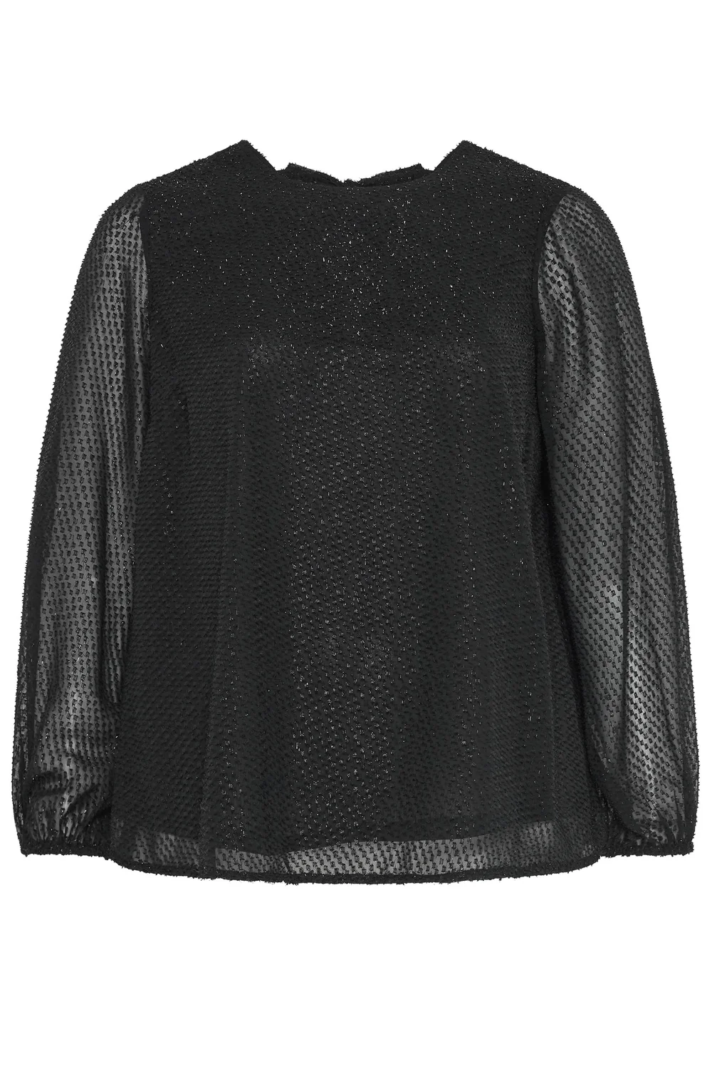 Yours Curve Black Shimmer Bow Back Top - 12 Image 5