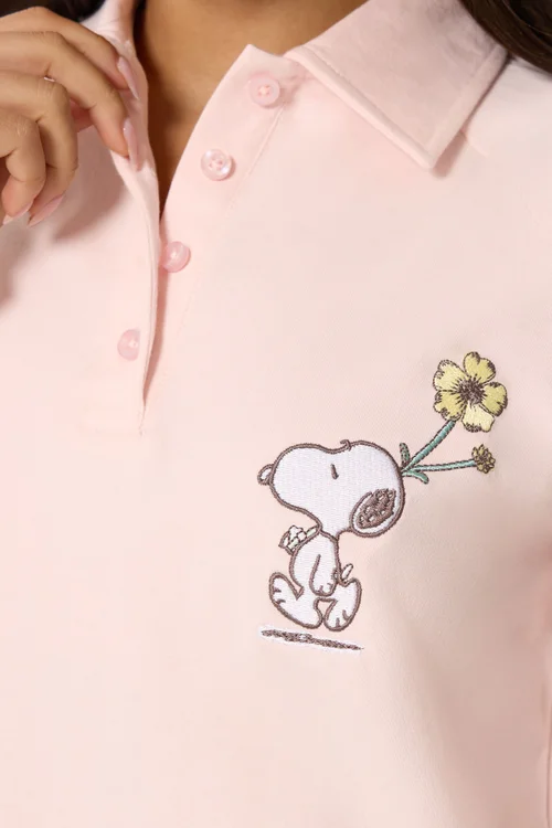PixieGirl Petite Baby Pink Cotton Snoopy Embroidered Sweatshirt - 12 Image 4