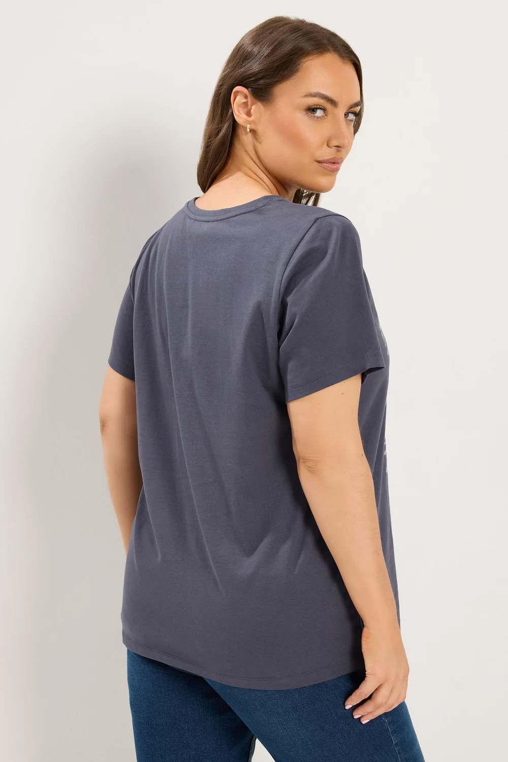 Yours Curve Grey Zebra Foil T-Shirt - 26-28 Image 4
