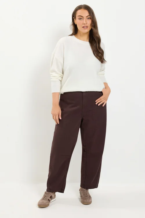 Yours Curve Ivory White Crew Neck Knitted Jumper - 18-20 Image 3