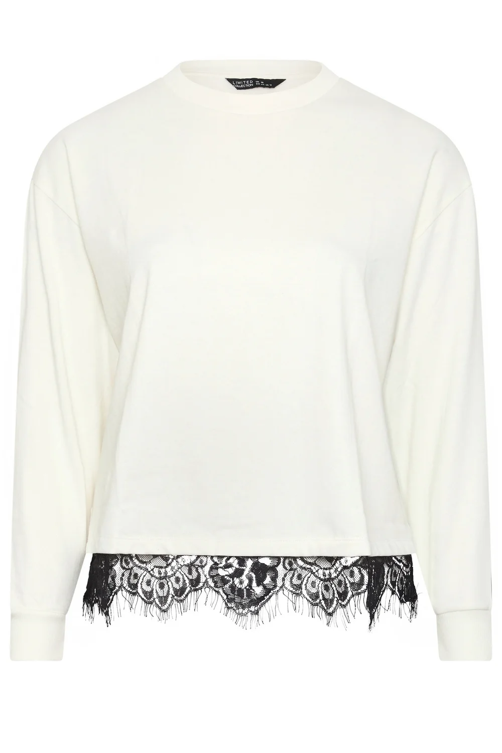 Yours Limited Collection Curve Cream Lace Hem Sweatshirt - 18 Image 5