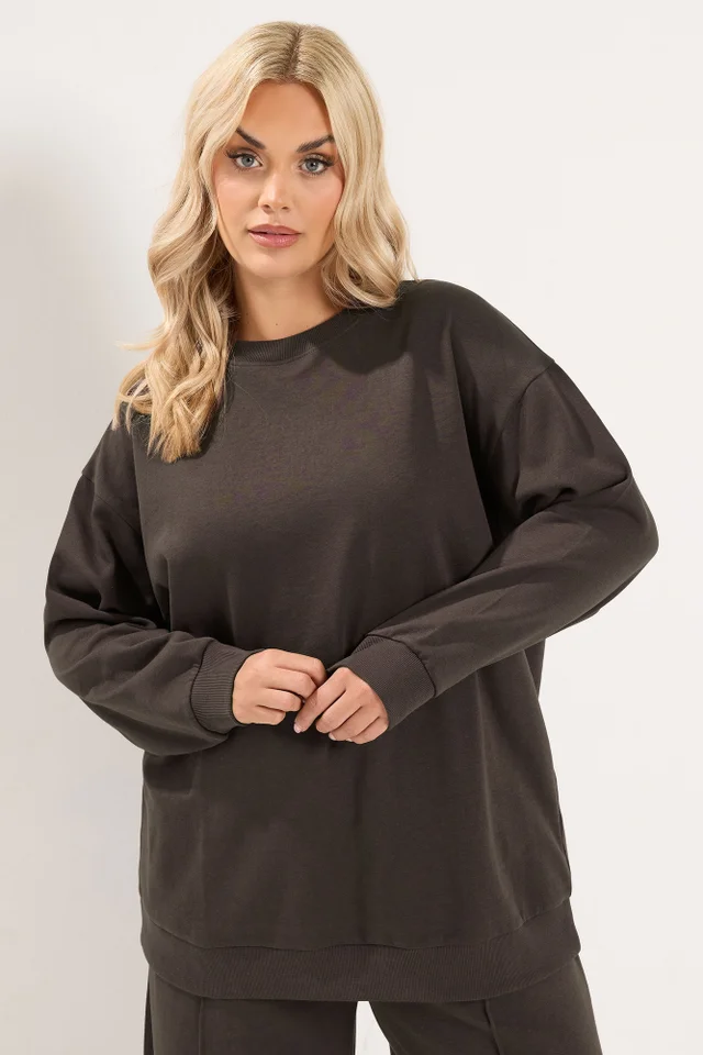 Yours Curve Chocolate Brown Sweatshirt